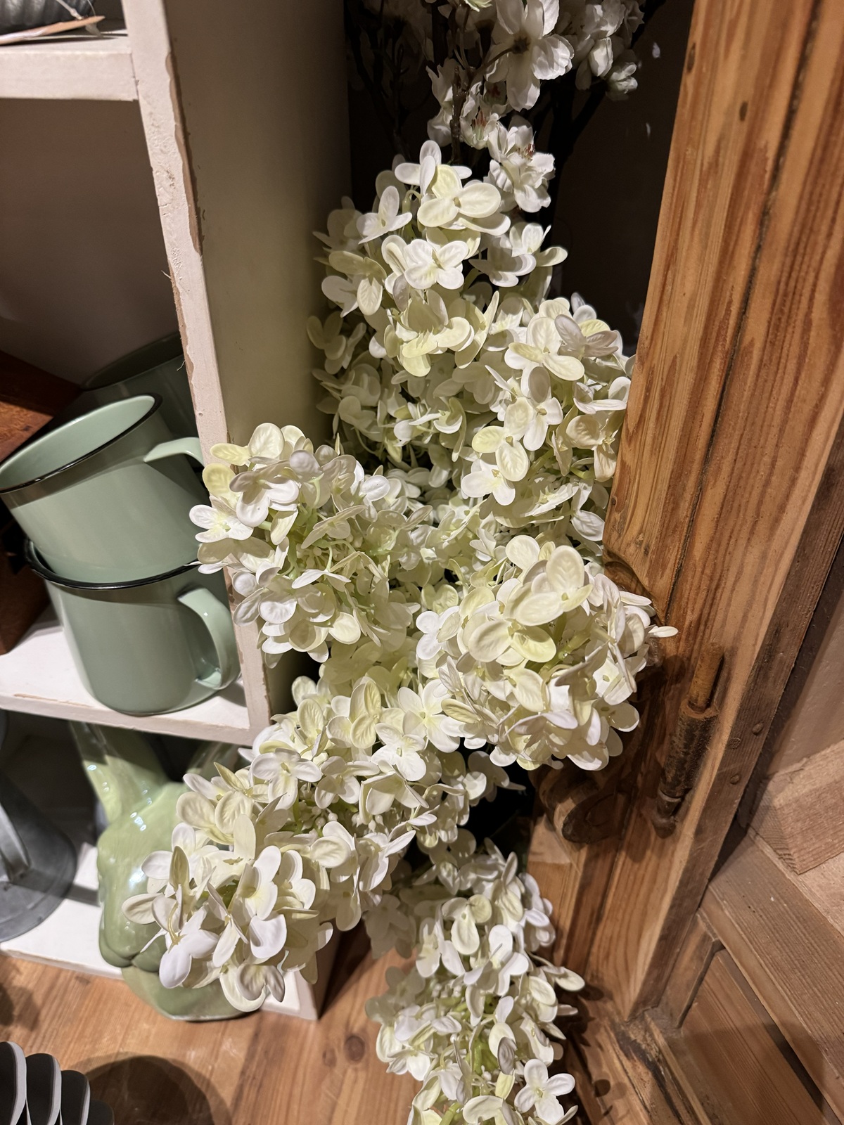 Kunstblume Rispenhortensie weiß Soft Touch - Höhe 60 cm