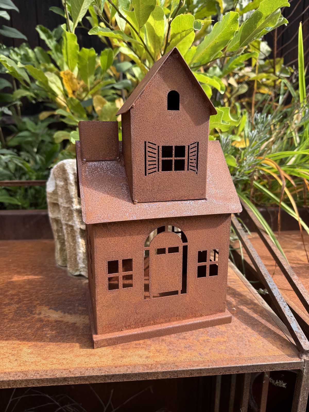 Edelrost Lichthaus Landsitz - Höhe 30 cm