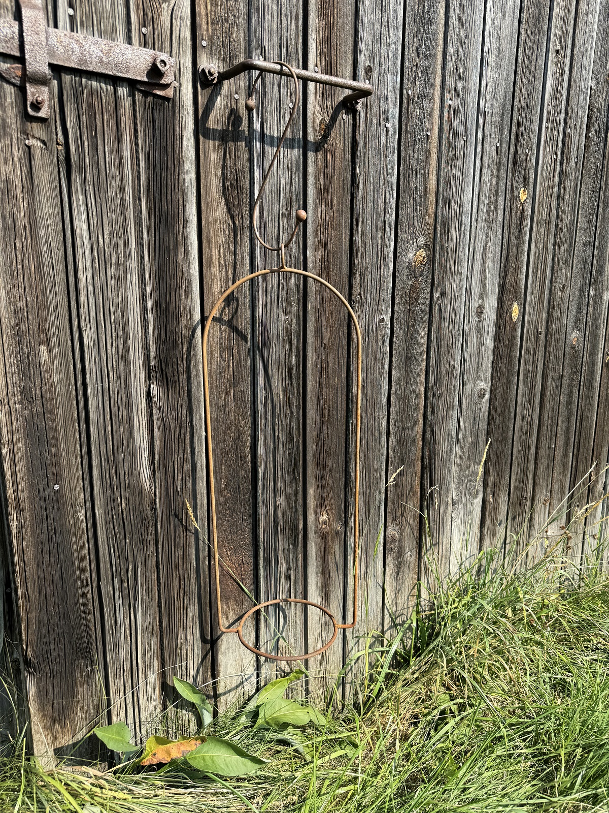 Edelrost Topfhalter groß zum Hängen - Höhe 59 cm