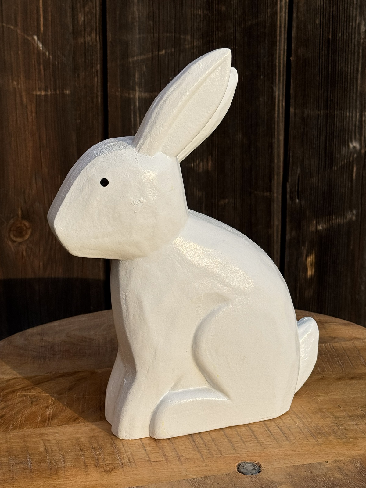 Holz Hase Rabbit weiß groß - Höhe 27 cm