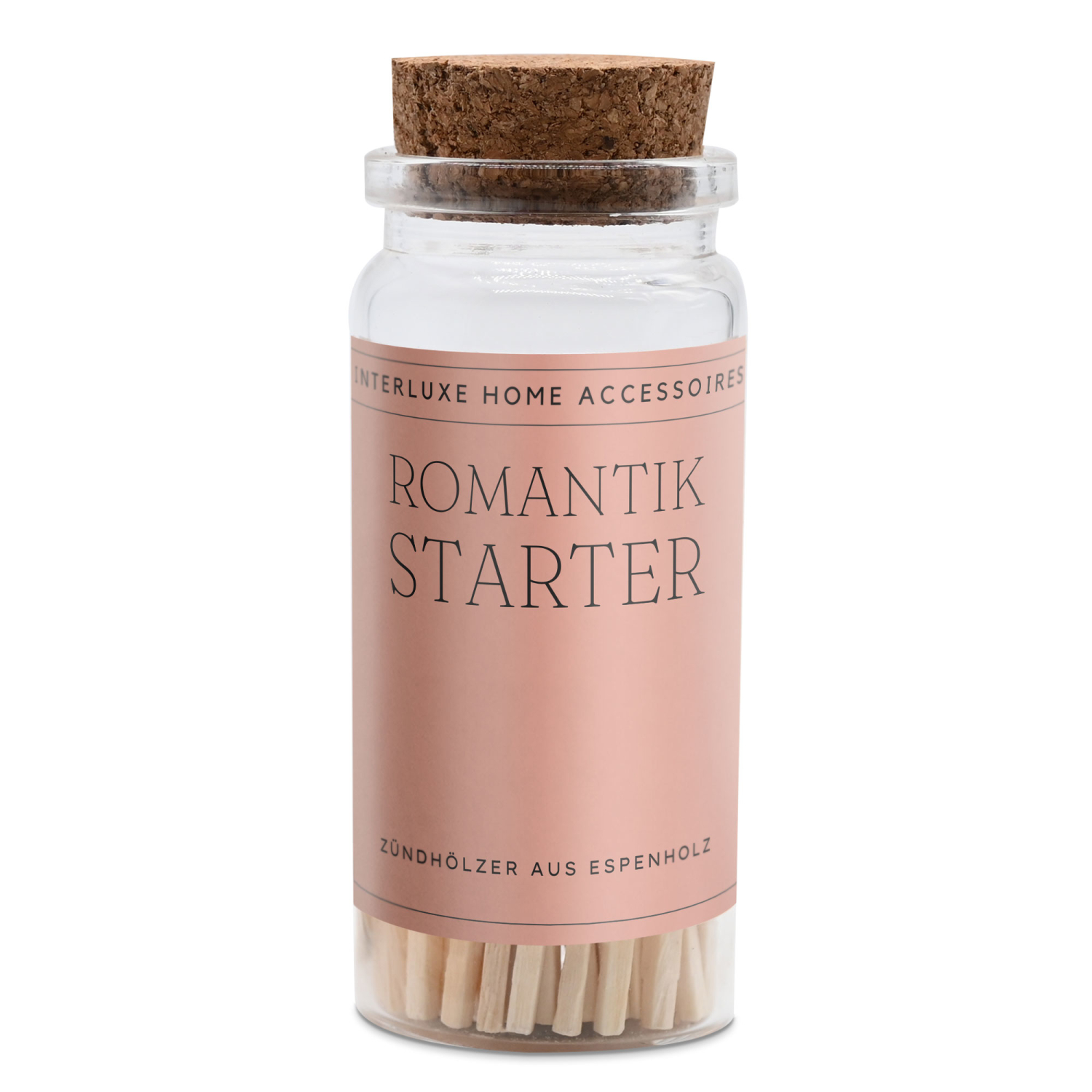 Zündhölzer Romantik Starter im Glas - Höhe 8,5 cm