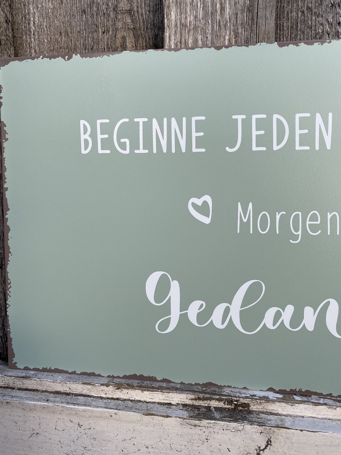 Metall Schild Beginne jeden Morgen - 40 x 20 cm