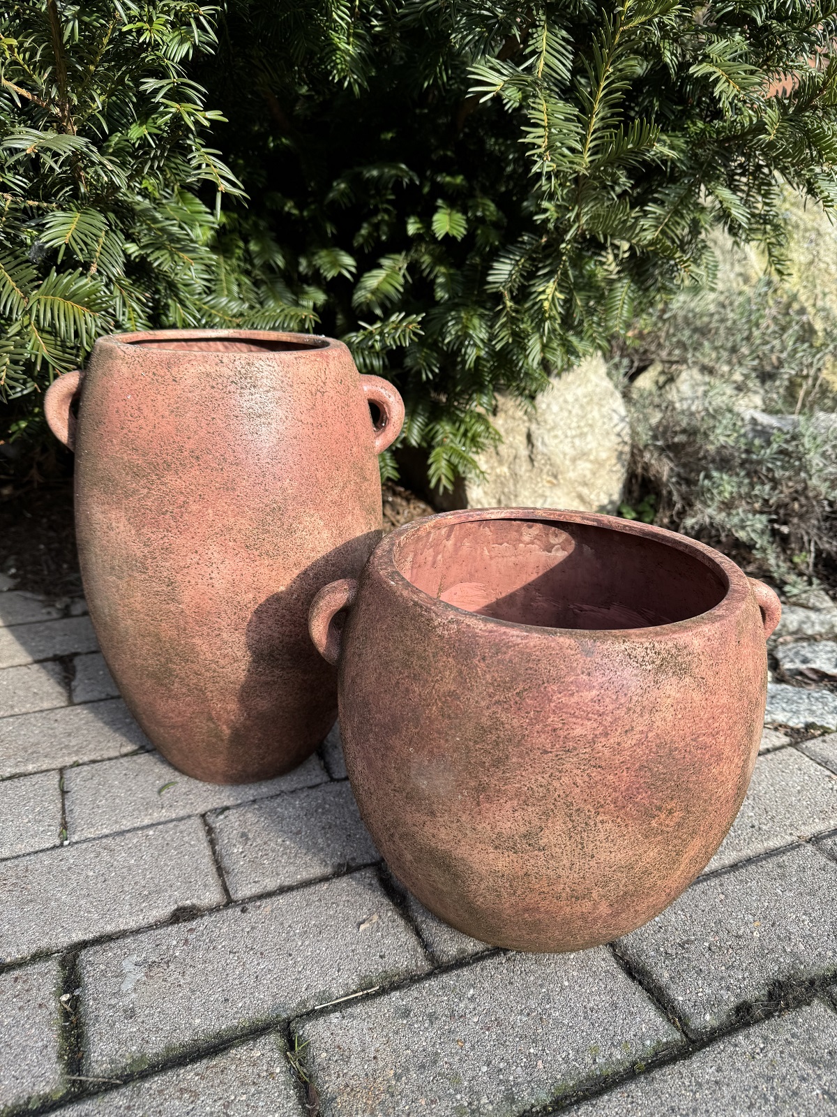 Terracotta Kübel Valo klein antikbraun  - Höhe 24 cm