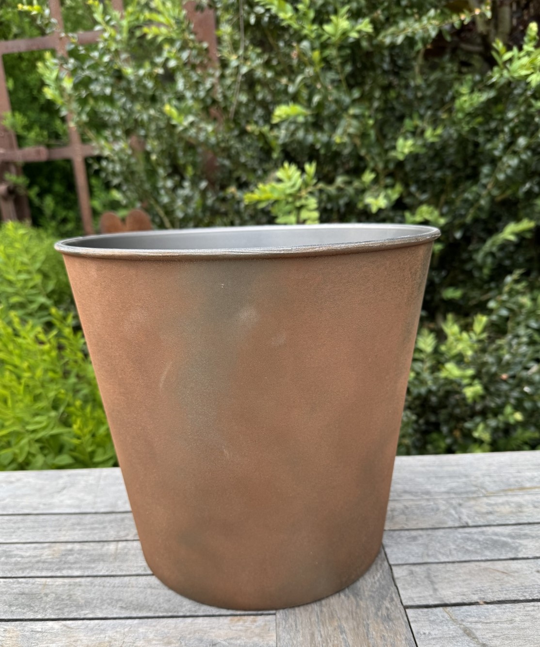 Kunststoff Kübel klein Rost Style - Höhe 14,5 cm