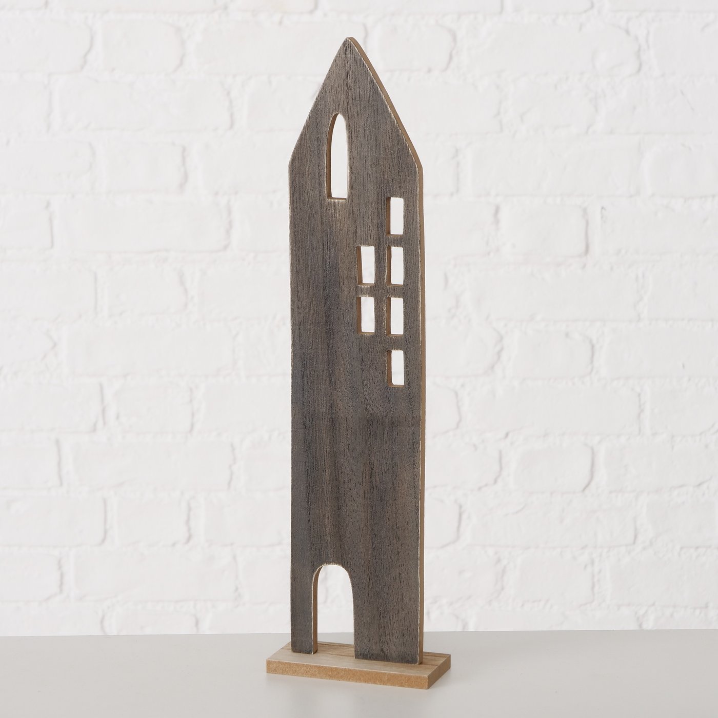 Holz Deko-Haus (3)  Halvar dunkelbraun - Höhe 41 cm