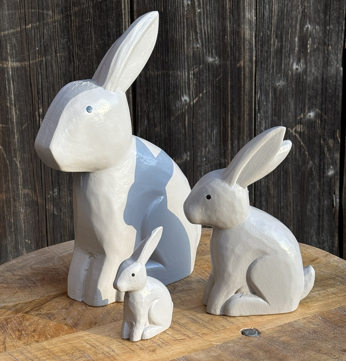 Holz Hase Rabbit taupe groß - Höhe 27 cm