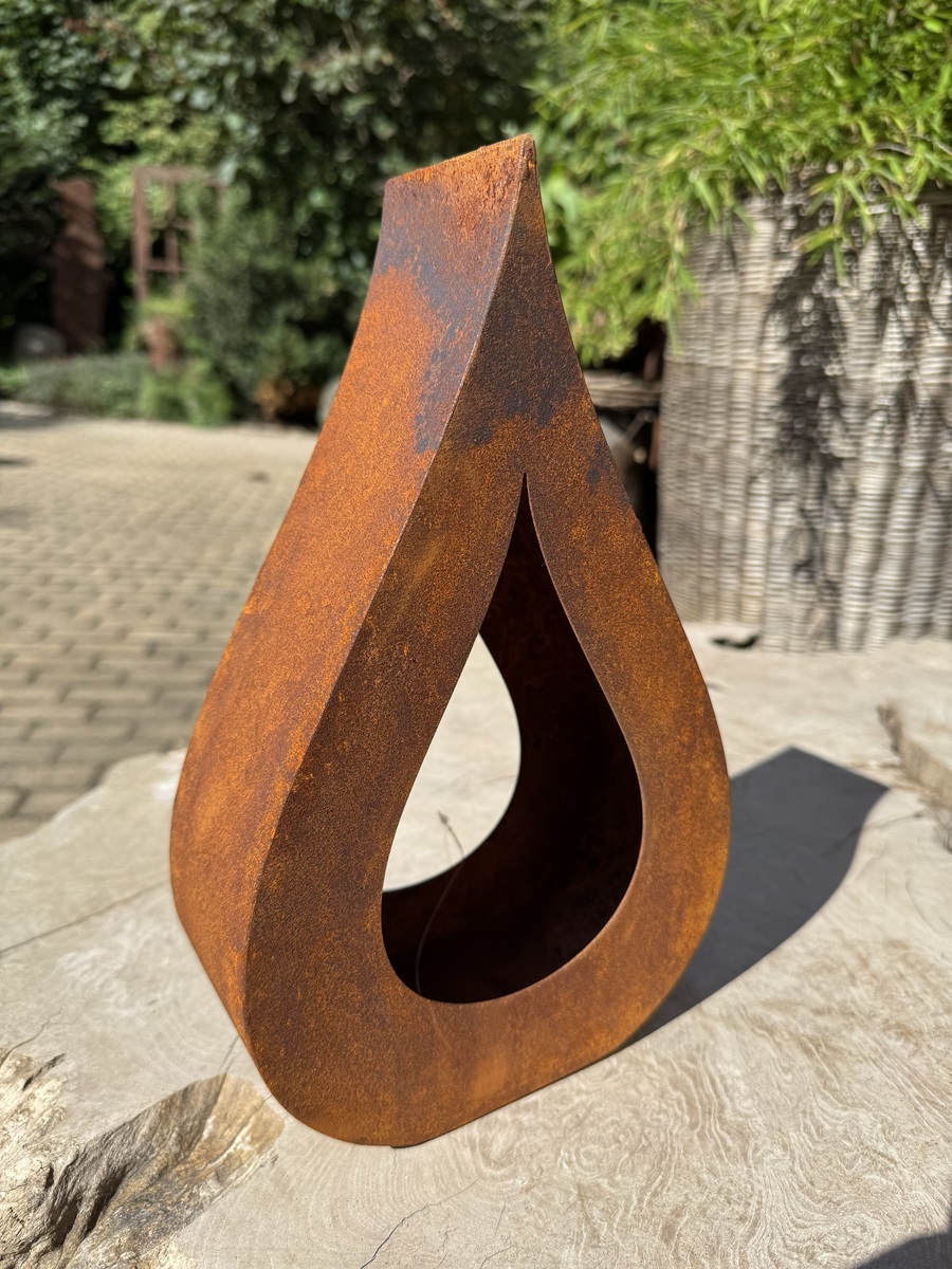 Edelrost Flamme mittel zum Stellen - Höhe 40 cm