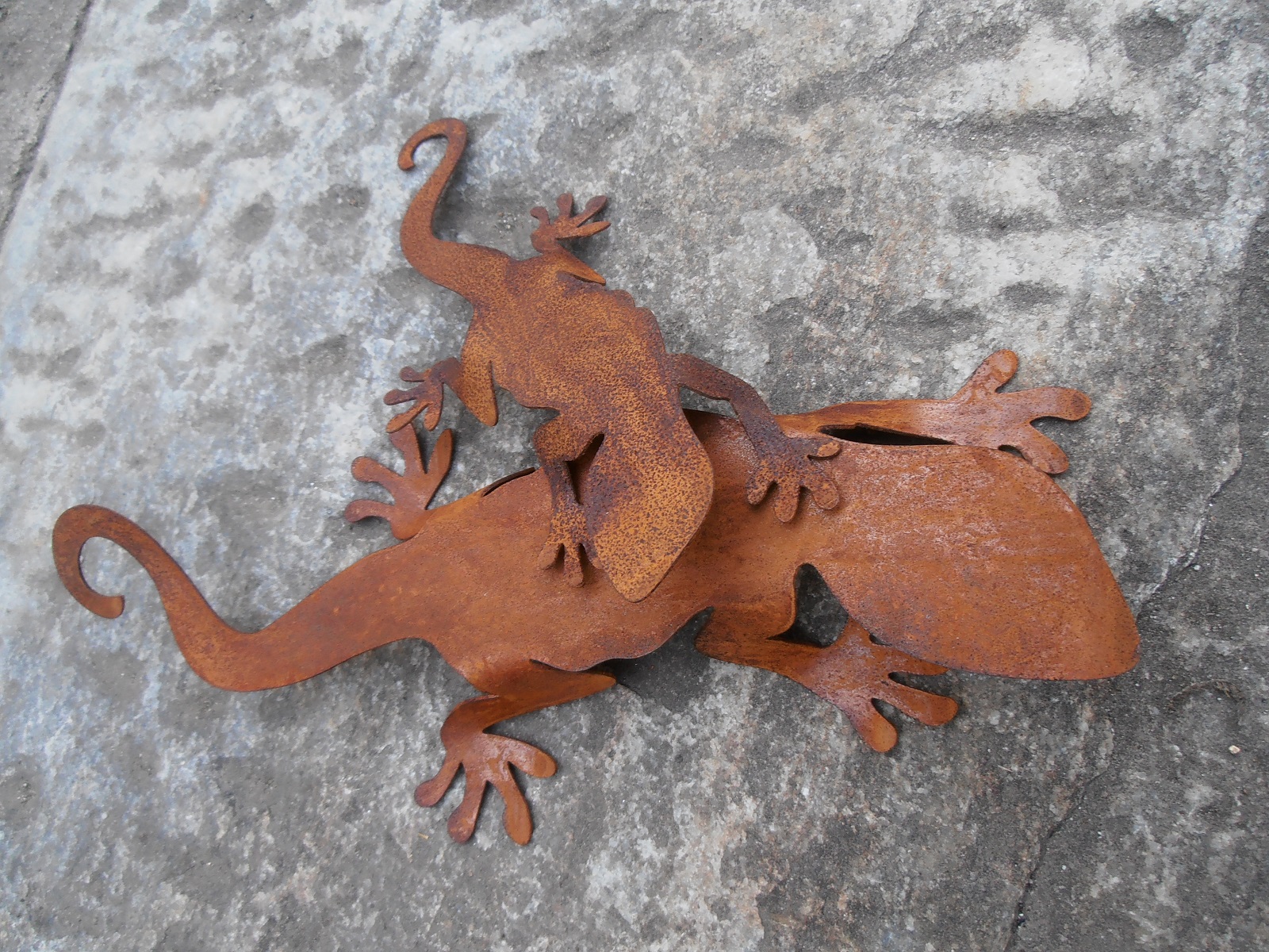Edelrost Salamander klein 3D Form - Länge 20 cm