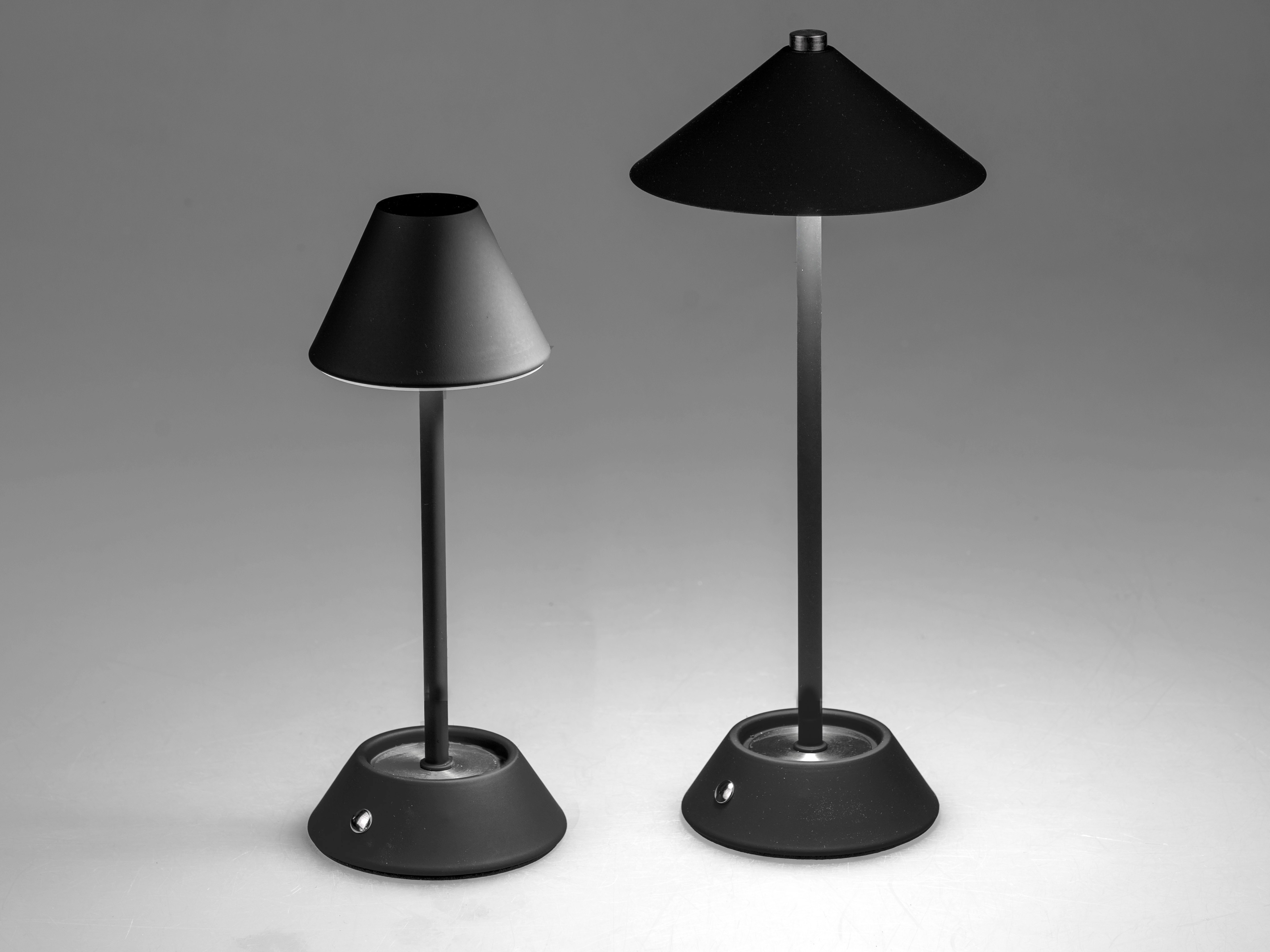 Outdoor Tischleuchte LED Lampe schwarz klein  mit Touch und Ladekabel - Höhe 26 cm