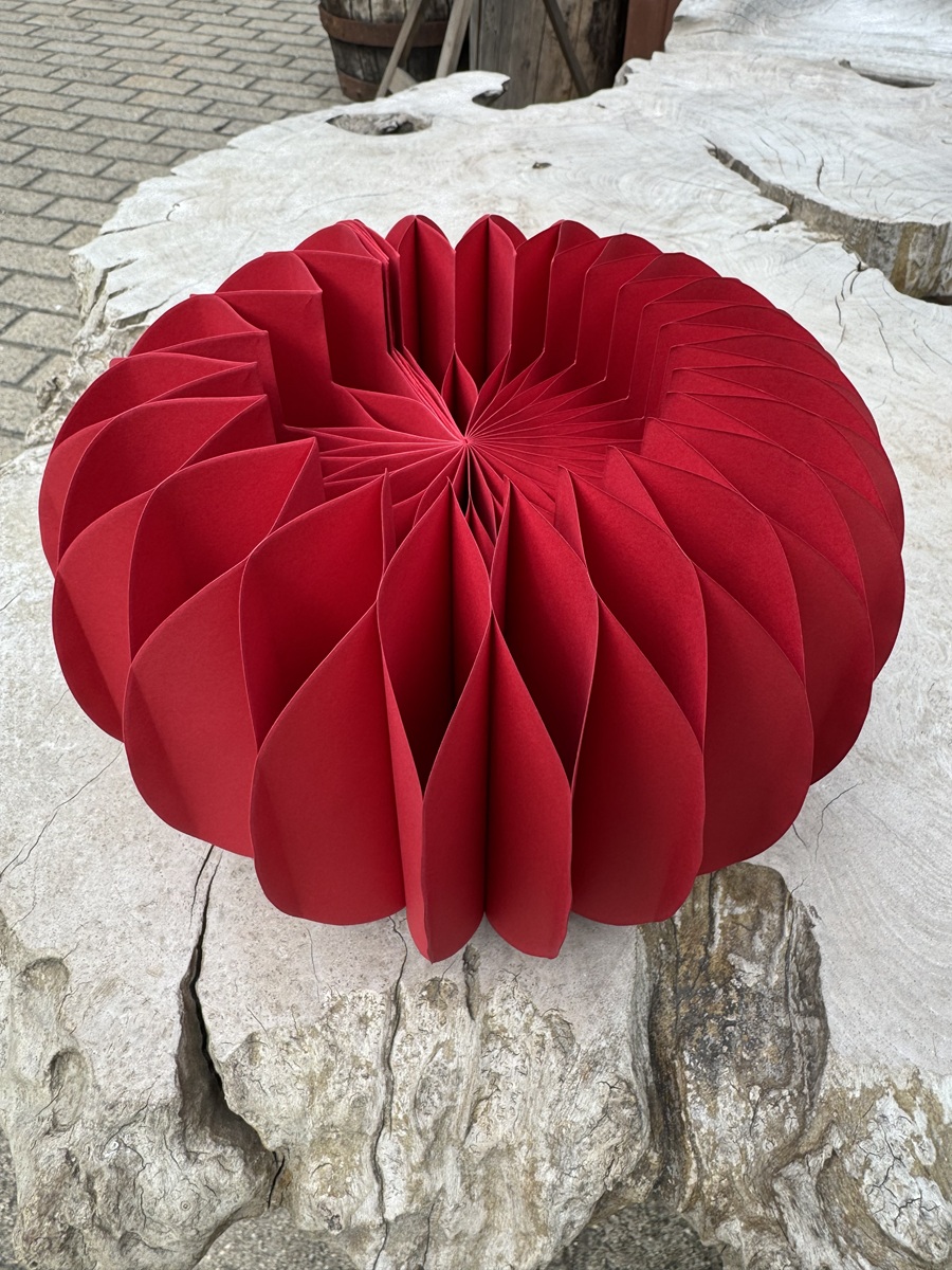 Papiersockel Rot klein zum Auffalten – Ø ca. 25 cm