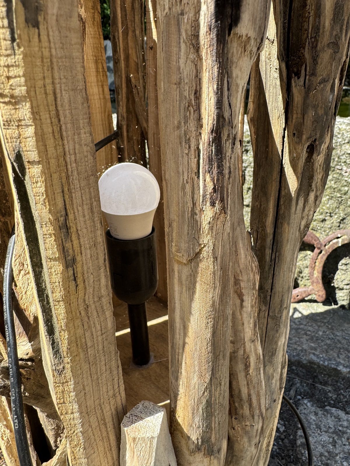 Naturholz Lampe klein aus Aststücken - Höhe ca. 75 cm
