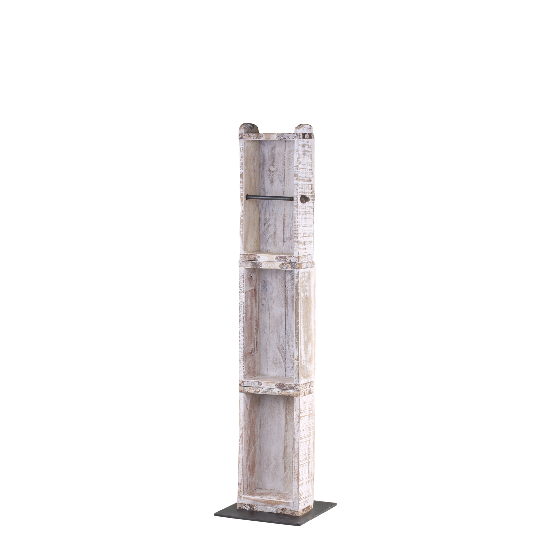Ziegelformständer Toilettenpapierhalter antik weiß - Höhe 82 cm