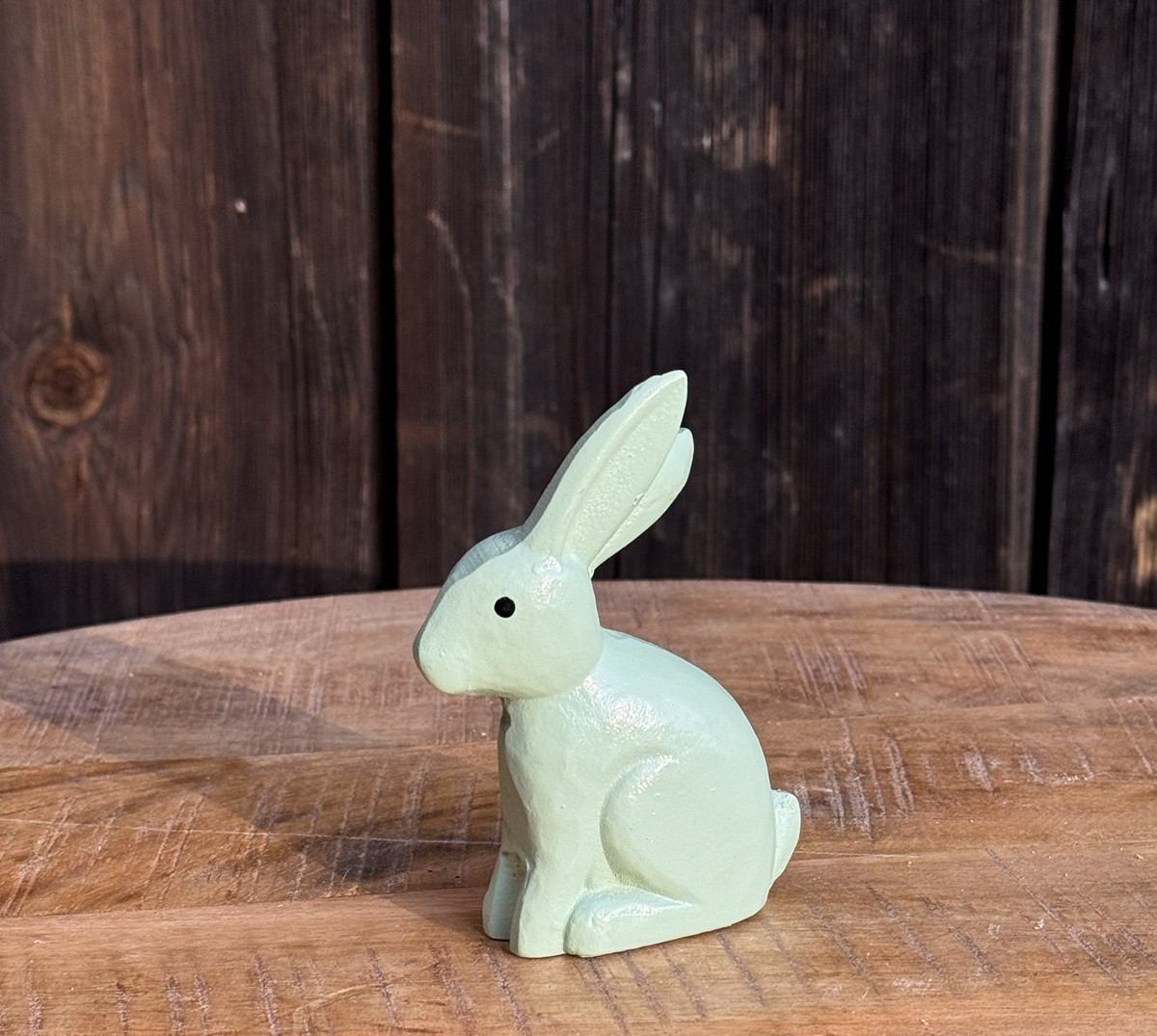 Holz Hase Rabbit hellgrün klein - Höhe 10 cm