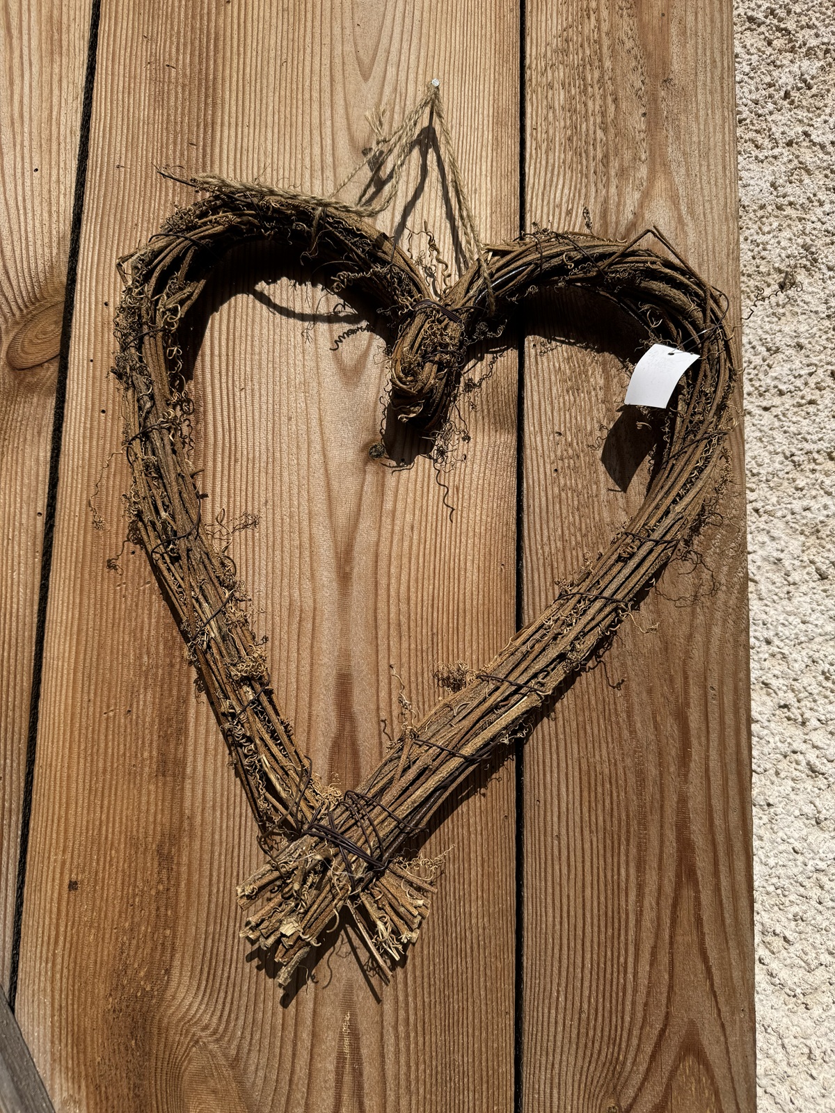 Hänger Herz Rattan naturfarben - Höhe 40 cm