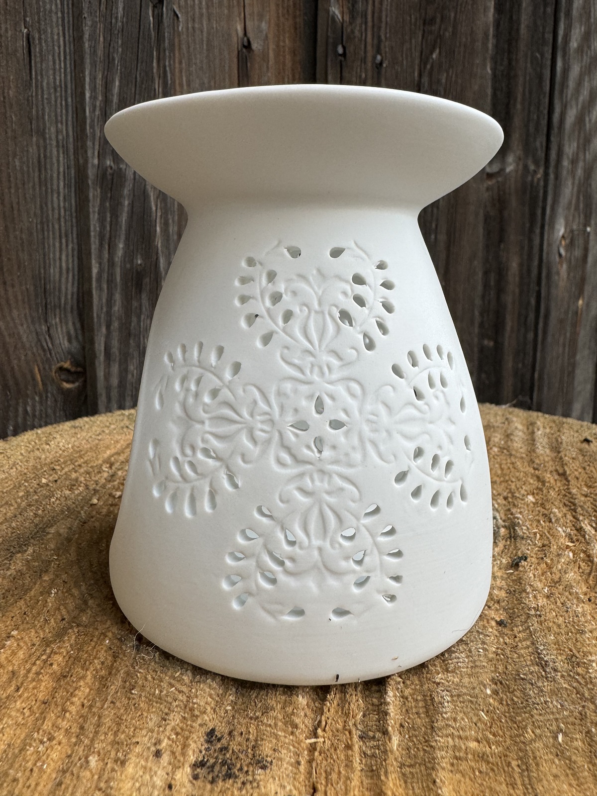 Duftstövchen Ornament Porzellan/Keramik weiß - Höhe 10,5 cm