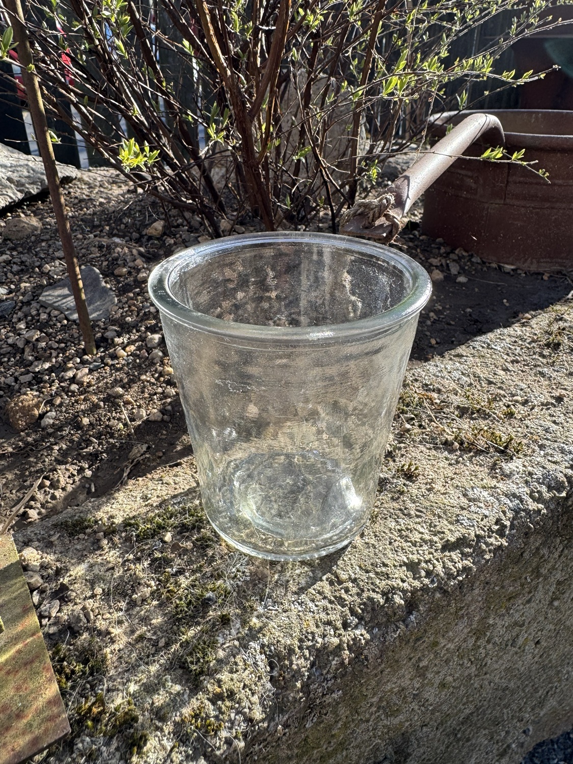 Drahtkorb silber mit Glas an Henkel - Höhe 12 cm + Henkel
