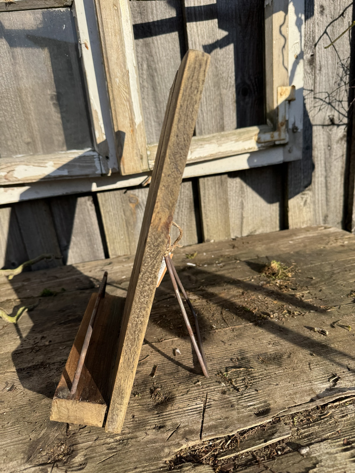 Altholz Menü Tafel (neue Form) zum Stellen - Höhe 33 cm