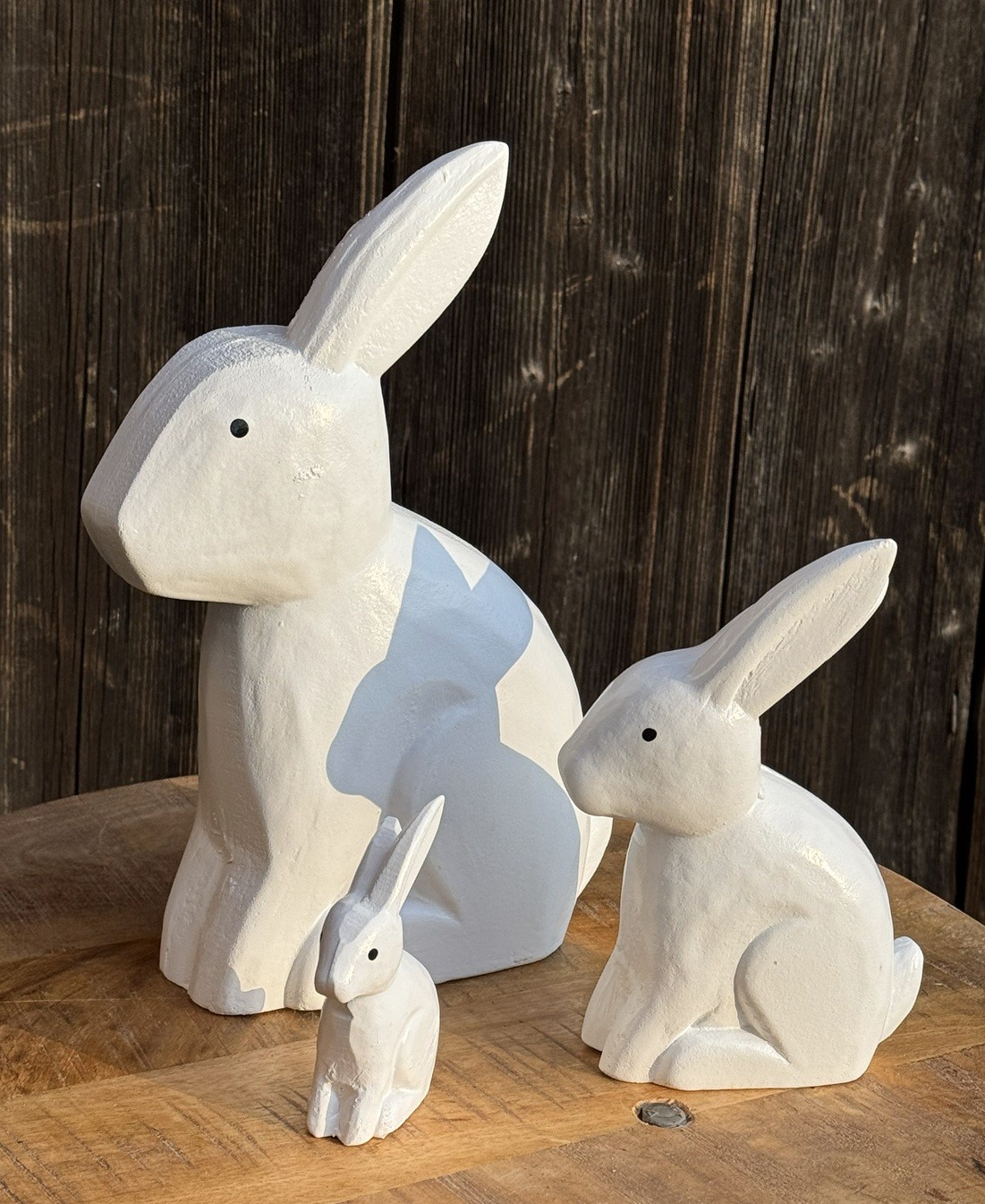 Holz Hase Rabbit weiß groß - Höhe 27 cm