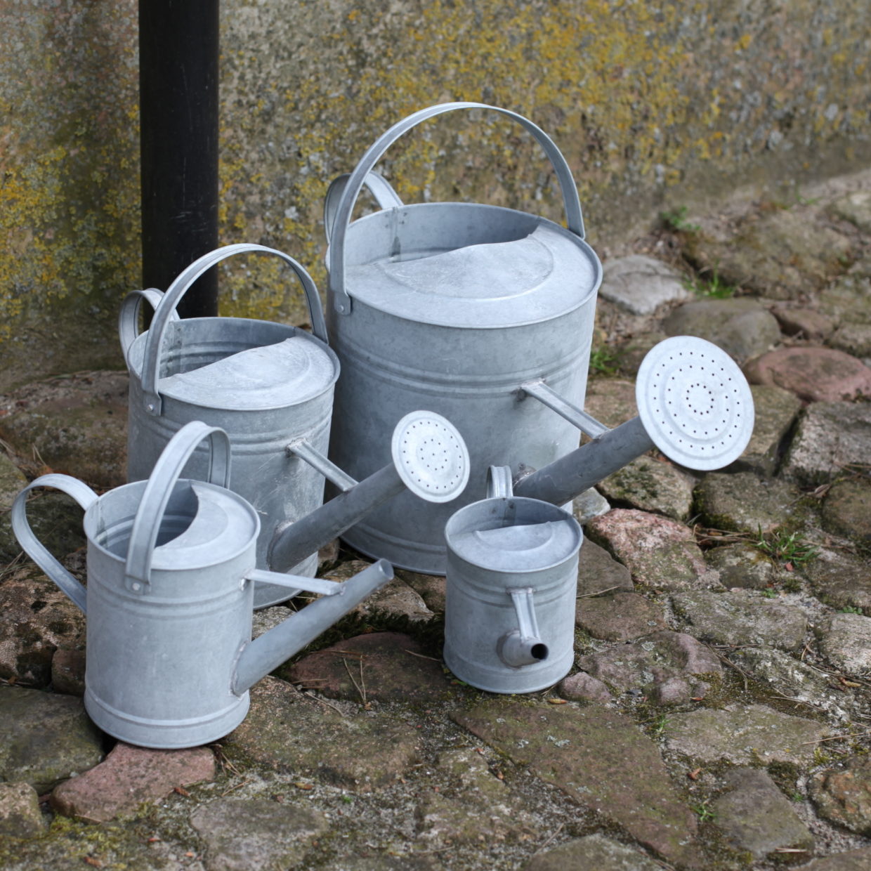 Zink Gießkanne klein 1,5 Liter - Höhe 17 cm