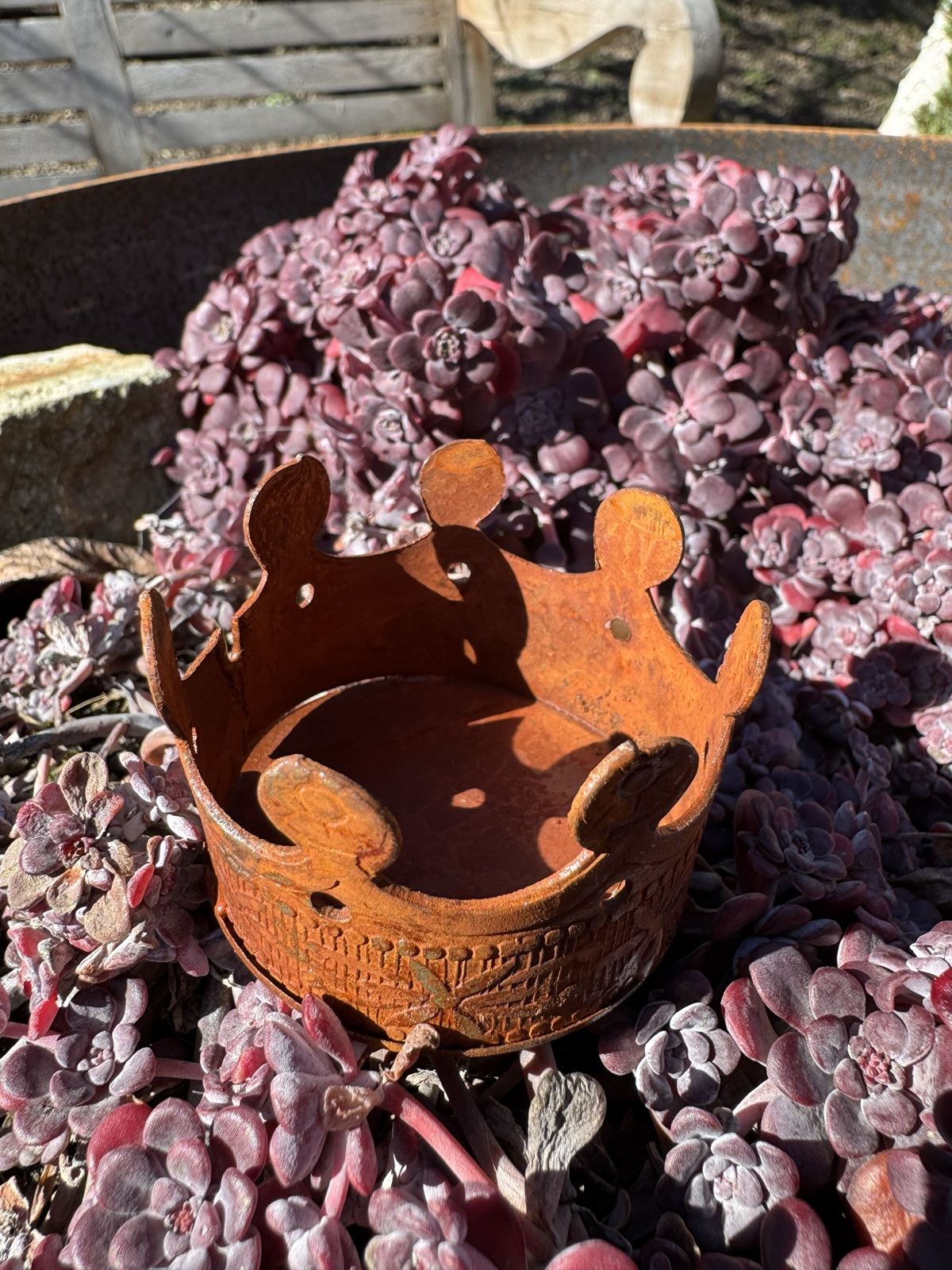 Rost Mini Teelichthalter Krönchen  - Durchmesser 5 cm