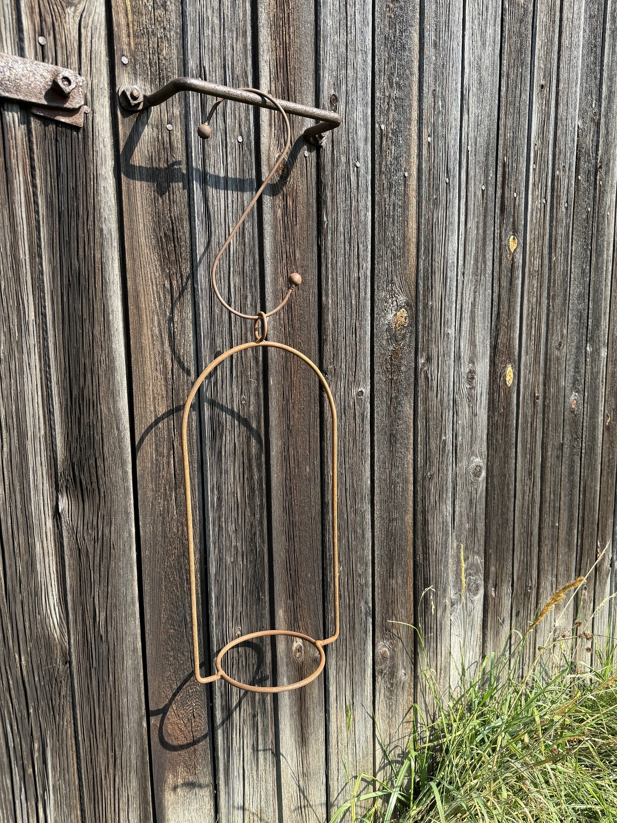 Edelrost Topfhalter klein zum Hängen - Höhe 39 cm
