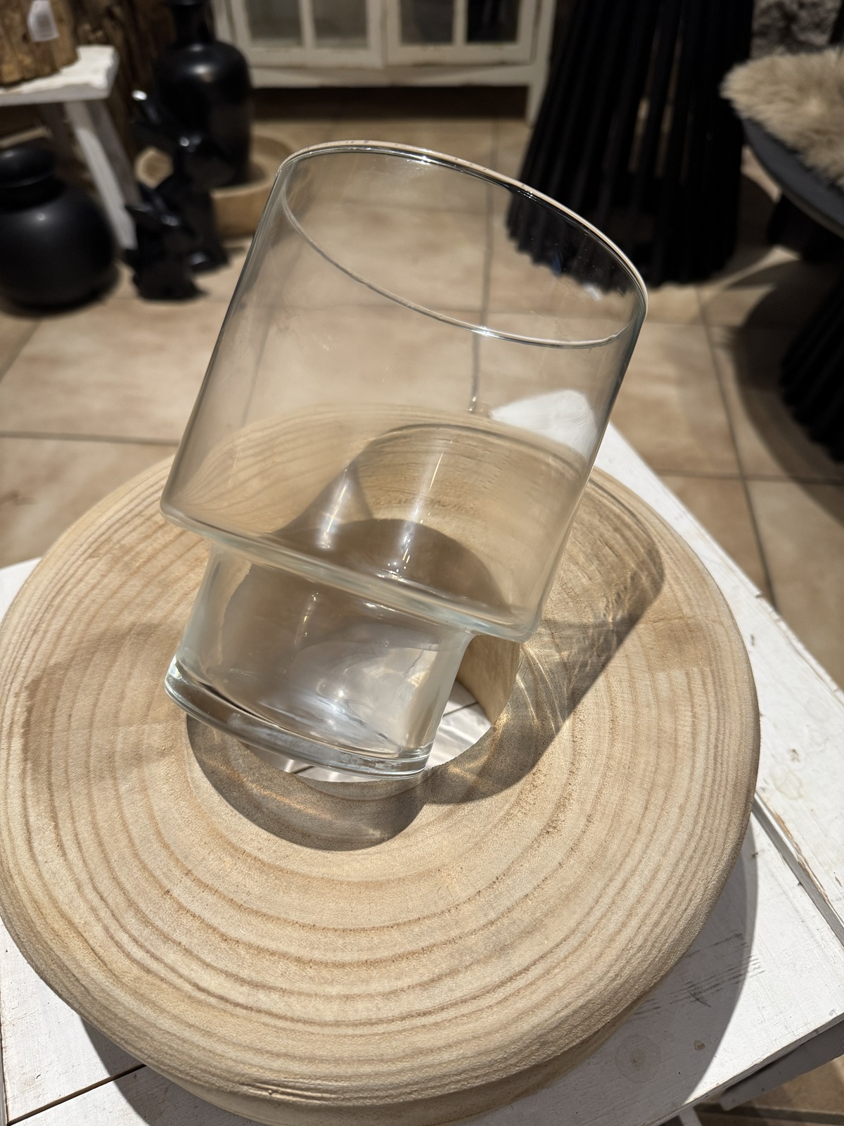 Glas Lirea klein für Papiersockel oder Kränze - Durchmesser 13 cm