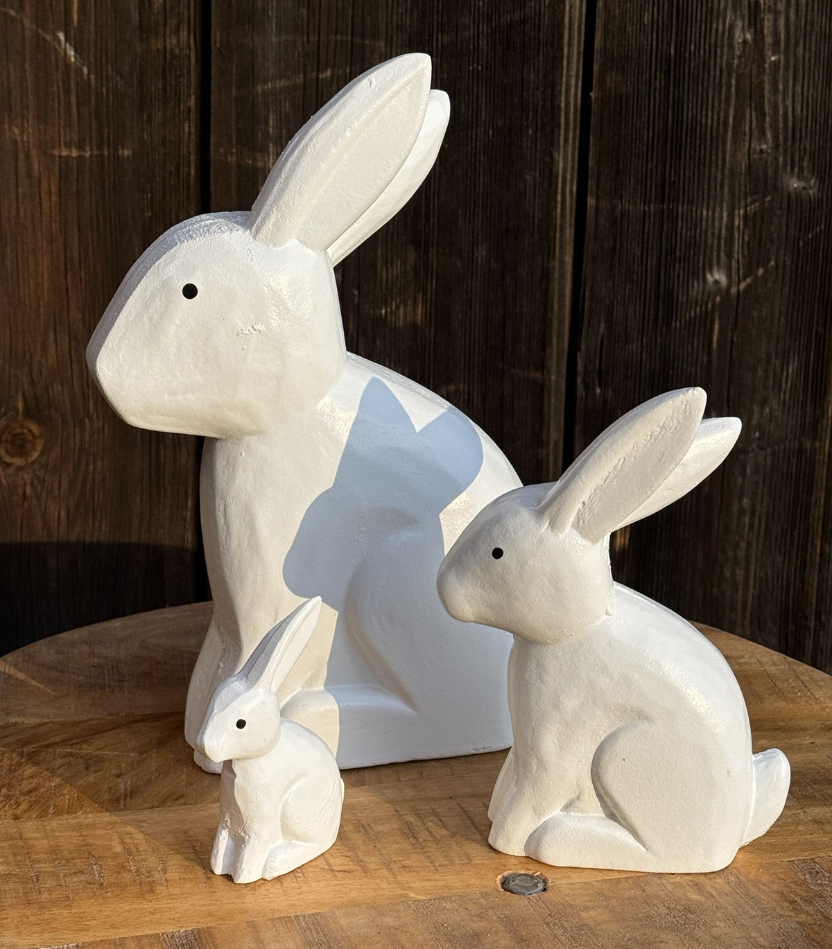 Holz Hase Rabbit weiß groß - Höhe 27 cm