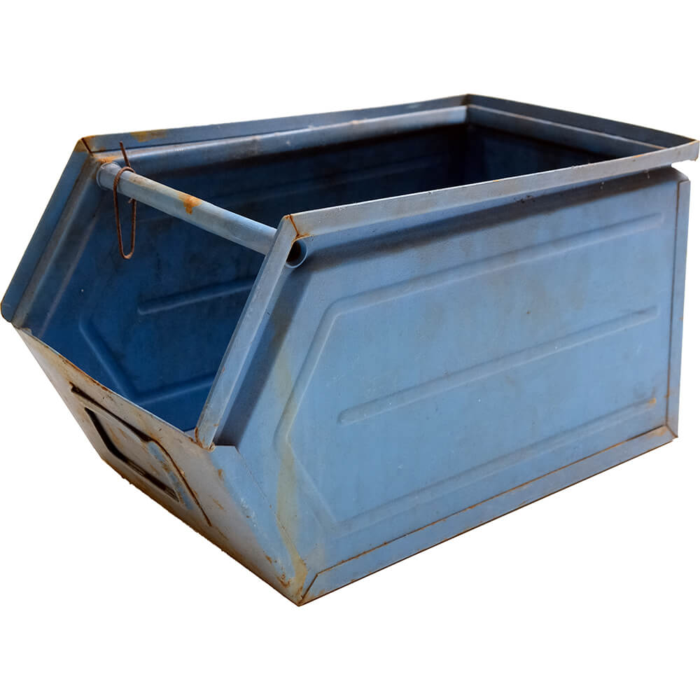 Vintage Metall Kiste Blau (mit Gebrauchsspuren) - Länge 34 cm