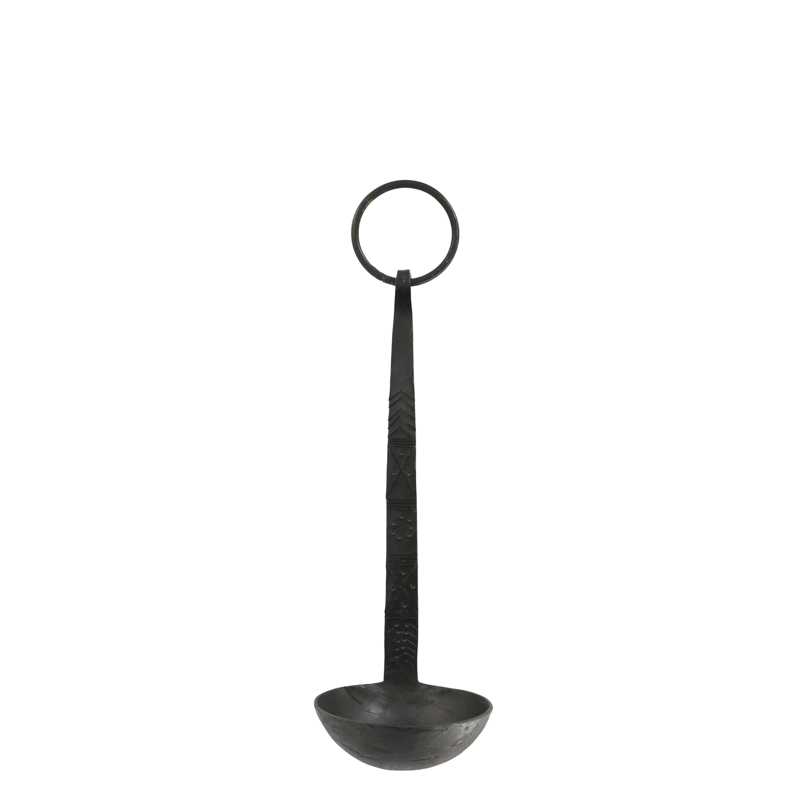 Eisen Kerzenhalter Schöpfkelle groß schwarz - Höhe 29 cm