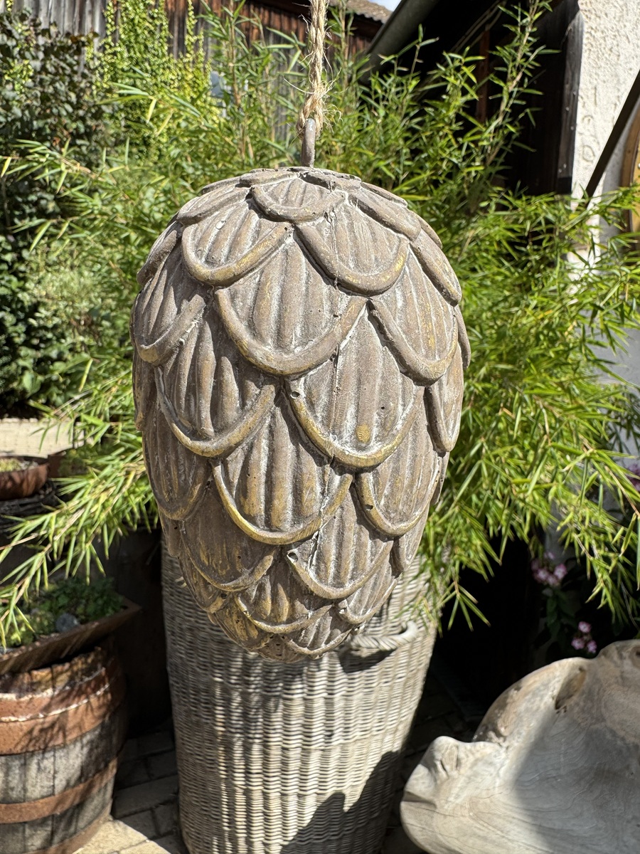 Keramik Zapfen Antikfarben zum Hängen - Höhe ca. 17 cm