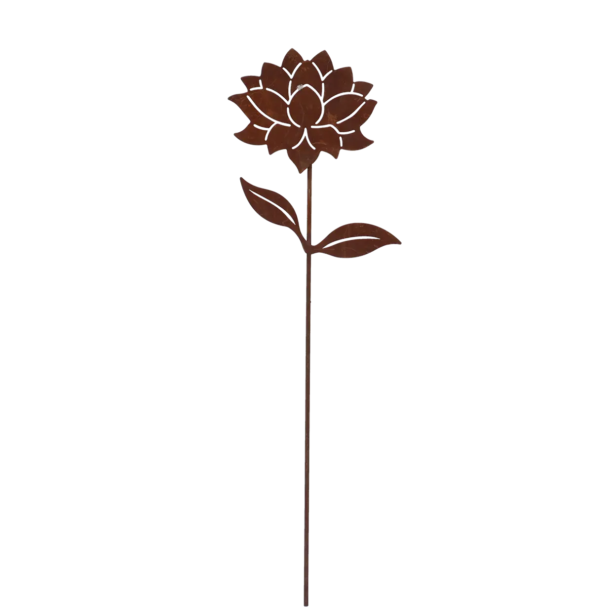 Edelrost Dahlie auf Stab - Höhe 37 cm