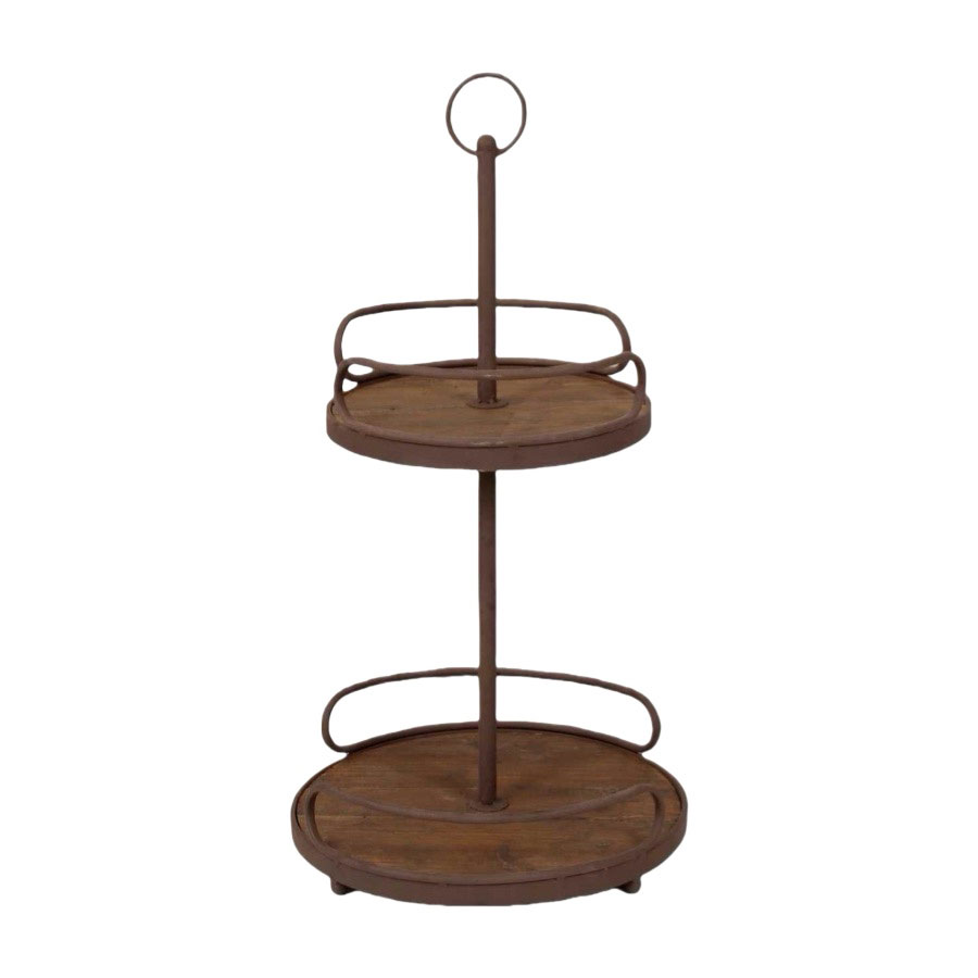 Etagere Altholzböden mit Metall Rostoptik - Höhe ca. 66 cm