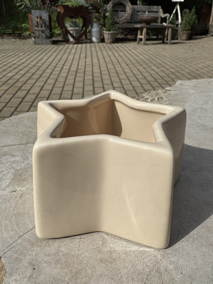 Keramik Schale Stern Creme - Durchmesser 12 cm