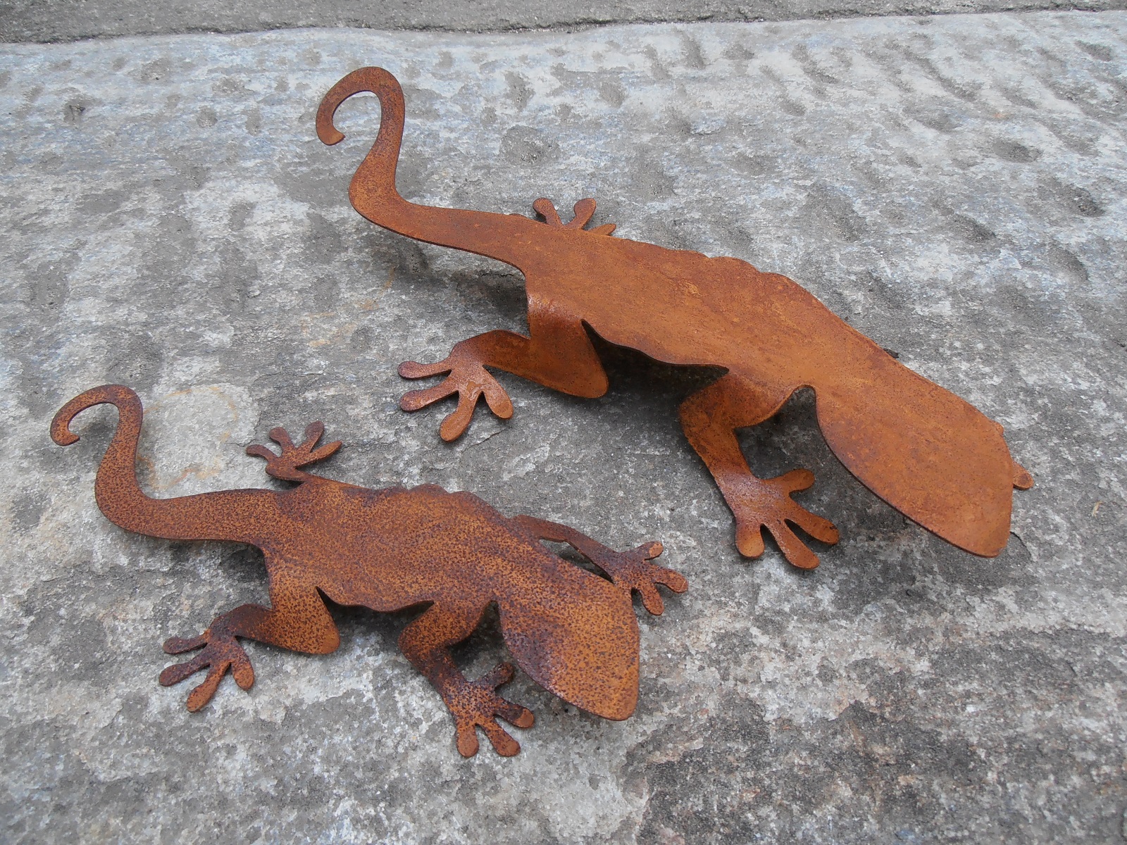 Edelrost Salamander klein 3D Form - Länge 20 cm