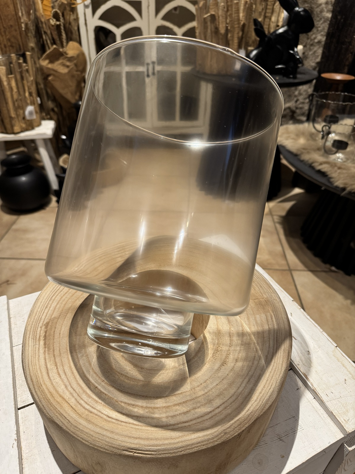 Glas Lirea groß für Papiersockel oder Kränze - Durchmesser 19 cm
