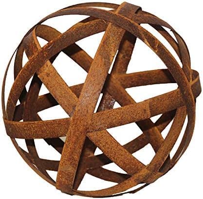 Edelrost Bänderkugel Metallstreifen groß - Durchmesser 40 cm