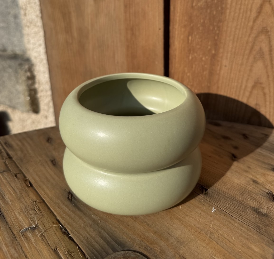 Keramik Übertopf Chubby klein hellgrün - Durchmesser 12,5 cm