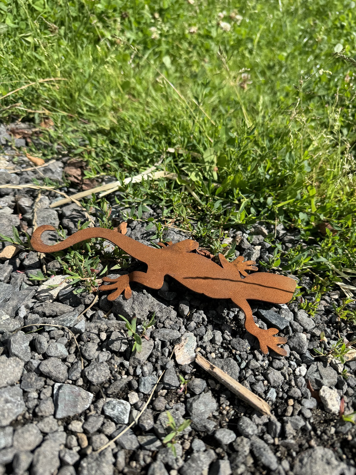 Edelrost Salamander klein 3D Form - Länge 20 cm