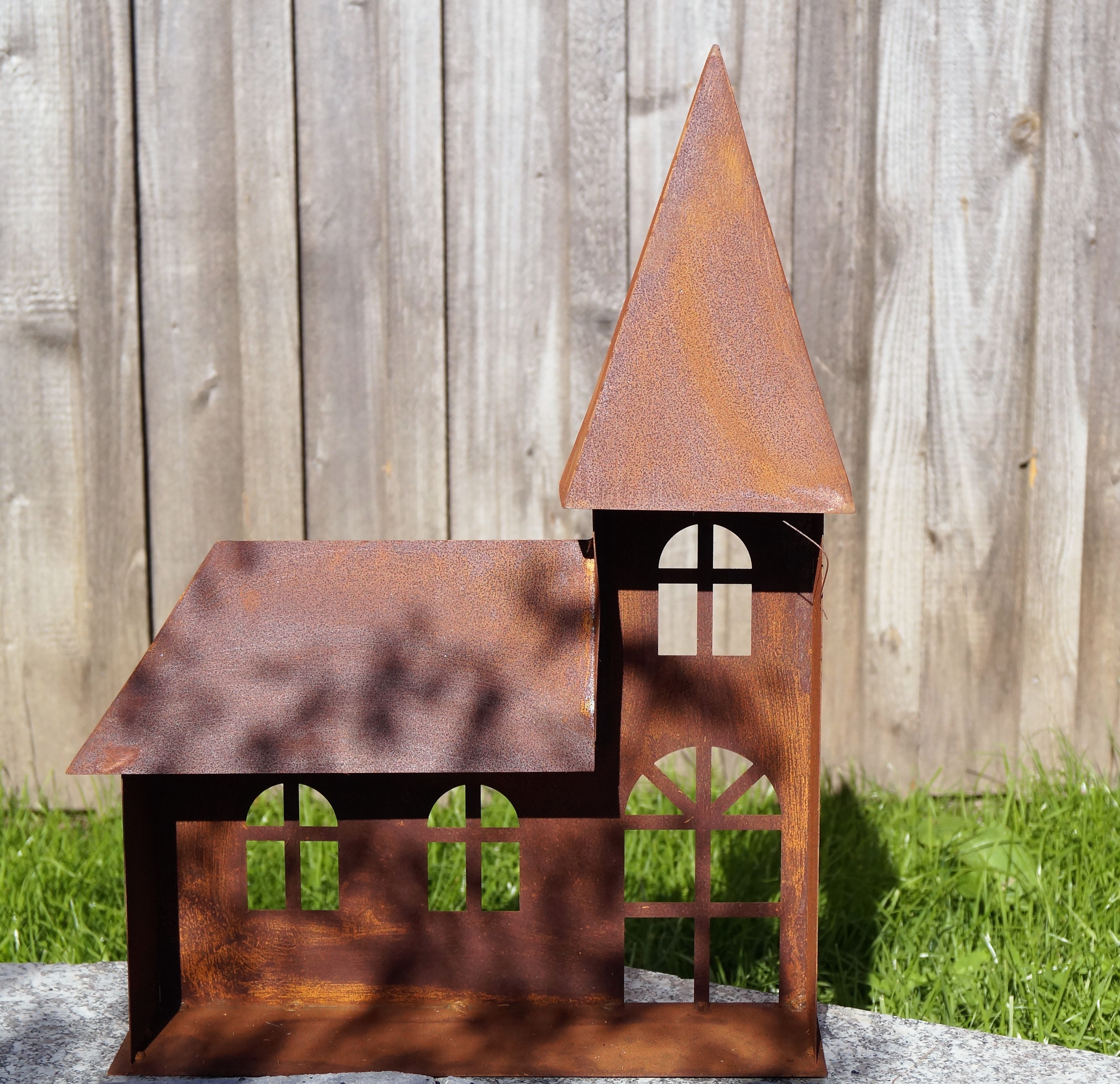 Naturrost Kirche zum beleuchten ( hinten offen ) - Höhe 60 cm