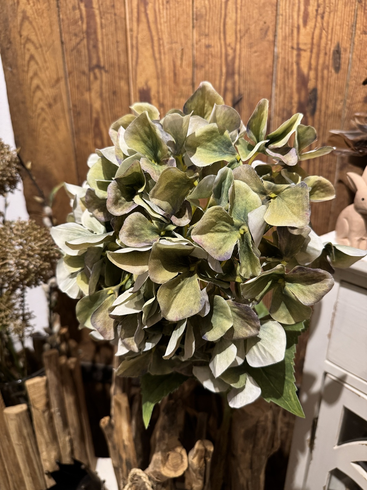 Seidenblume Hortensie XL grün - Höhe 95 cm