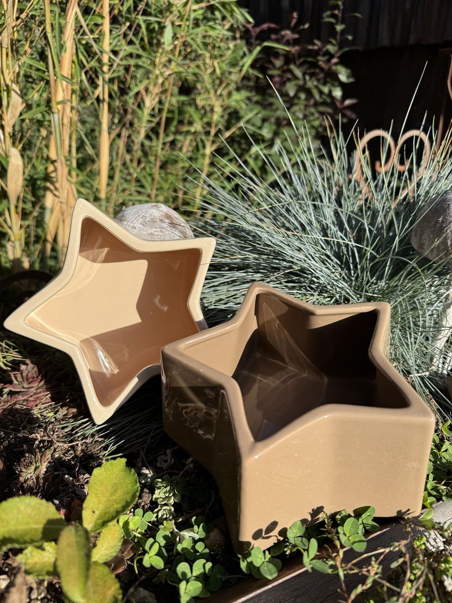 Keramik Schale Stern Creme - Durchmesser 17,5 cm