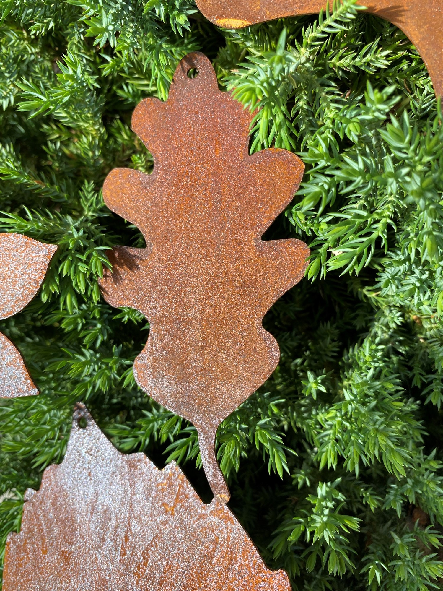 Edelrost 4tlg. Herbstlaub zum Hängen - Höhe 10/11 cm