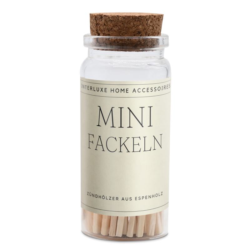 Zündhölzer Mini Fackeln im Glas - Höhe 8,5 cm