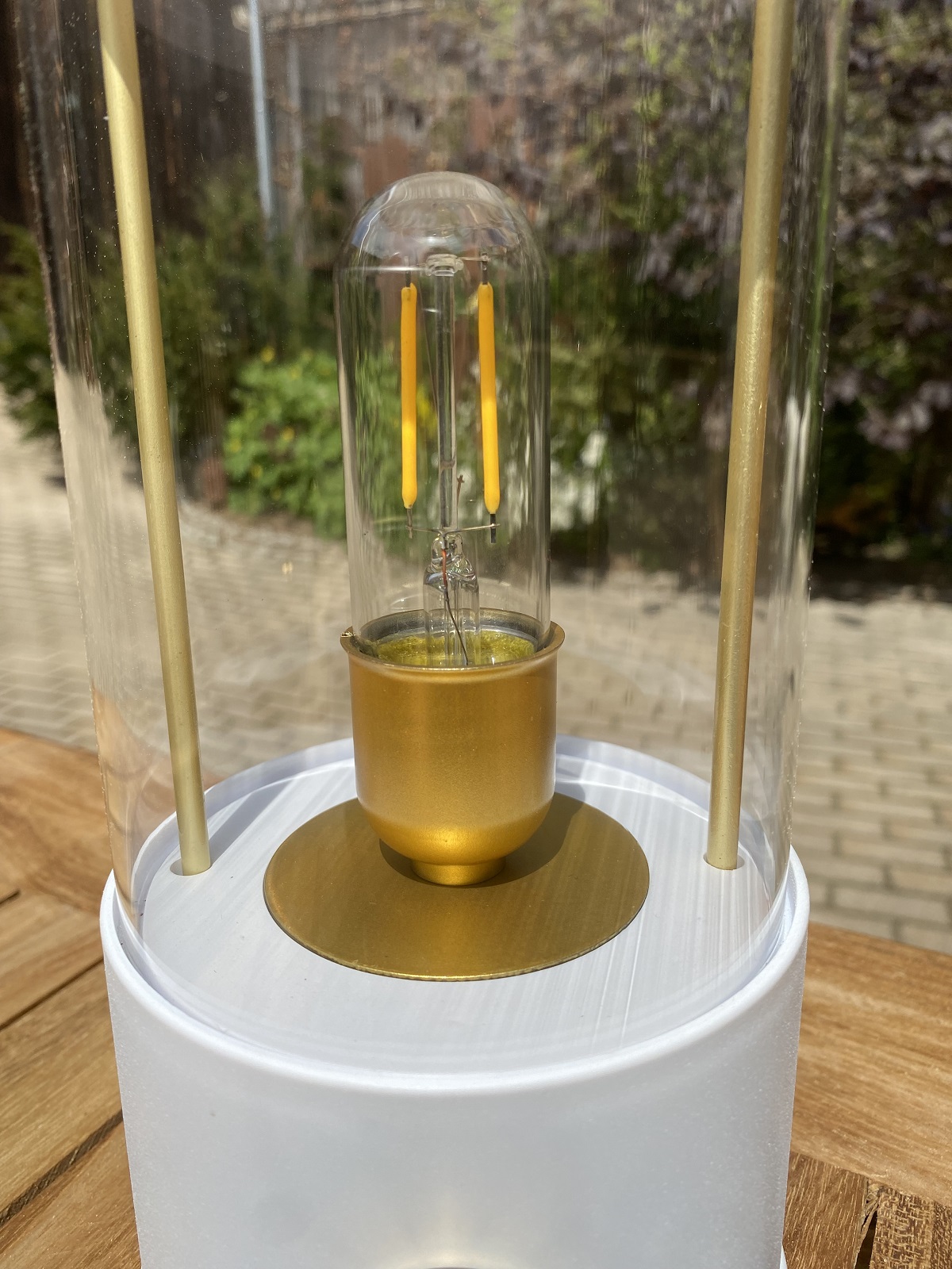 Outdoor Laterne klein weiß mit Dimmer - Höhe 26 cm