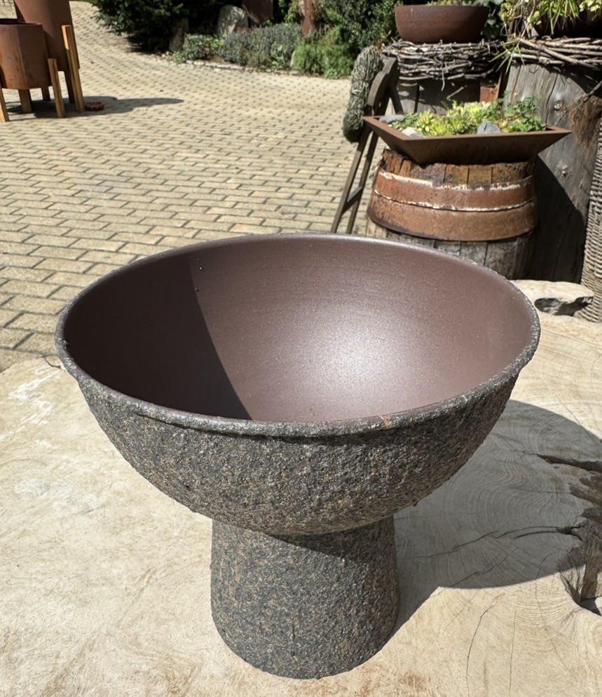 Metall Pokal/Schale auf Fuß Antik Finish - Höhe ca. 18 cm