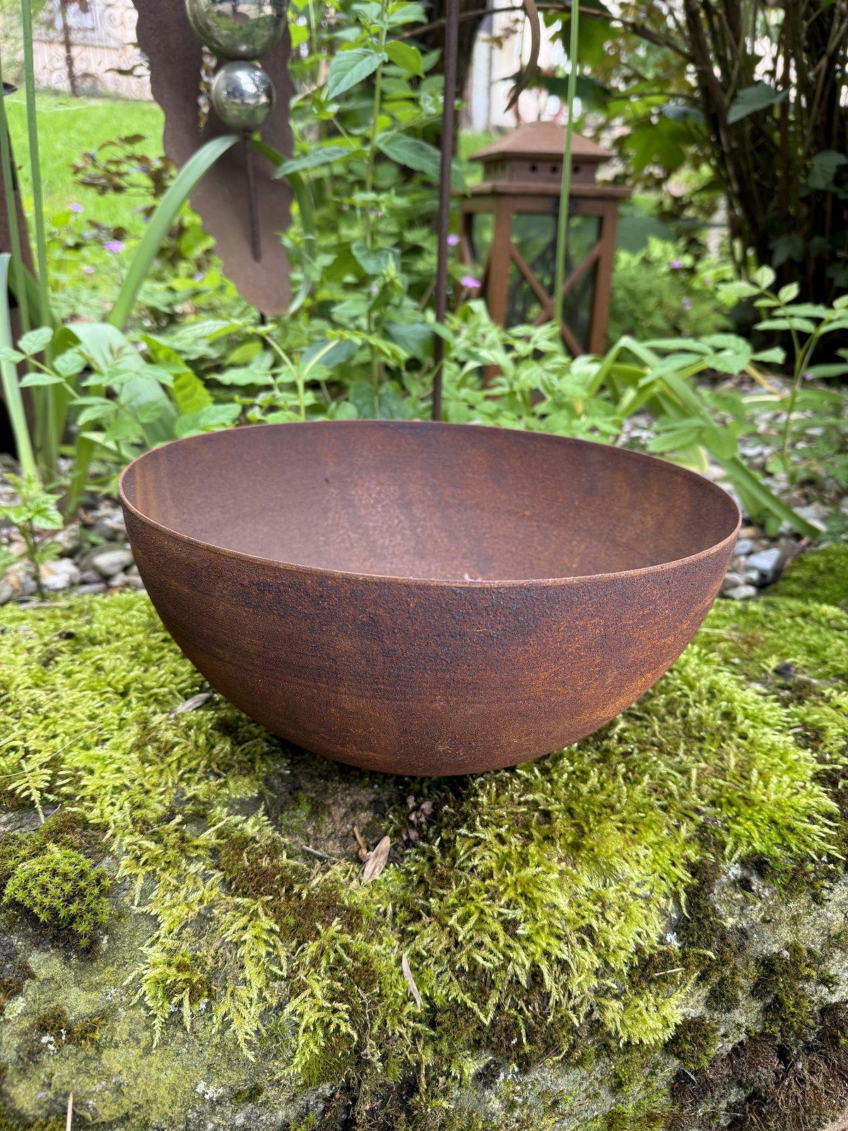 Edelrost Halbkugel Schale - Durchmesser 30 cm
