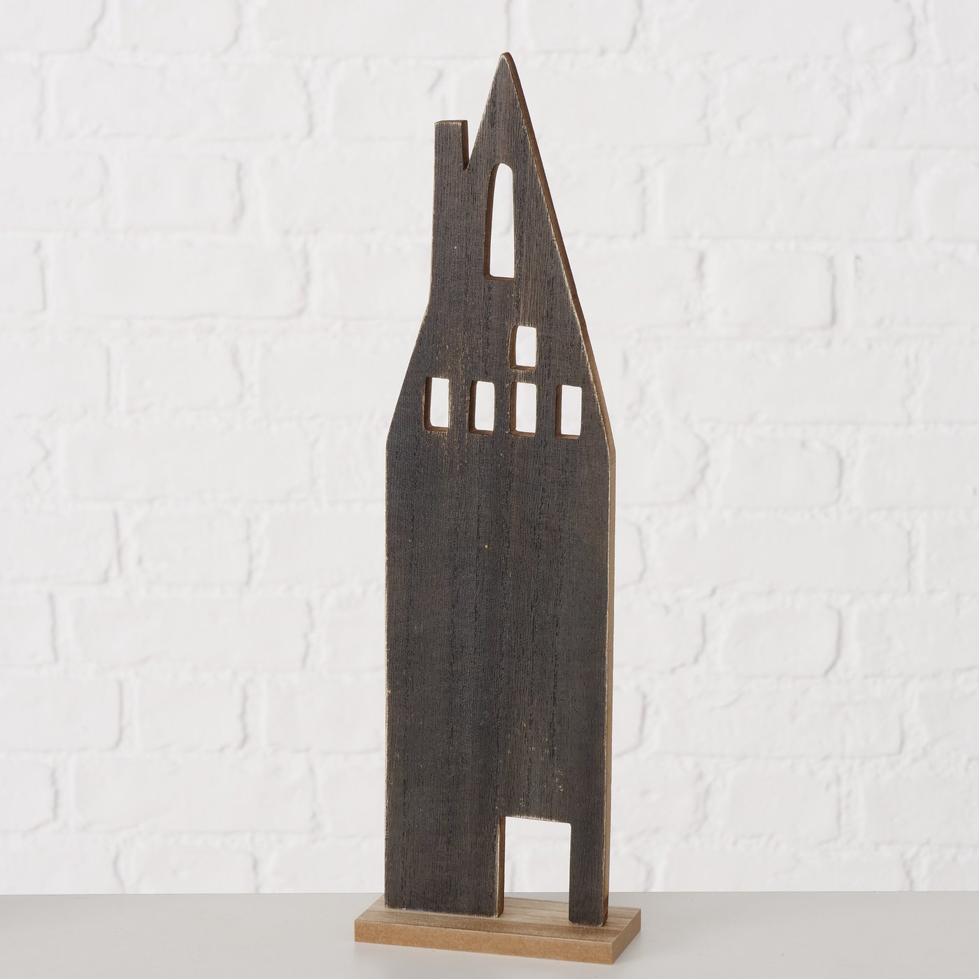 Holz Deko-Haus (2)  Halvar dunkelbraun - Höhe 37 cm