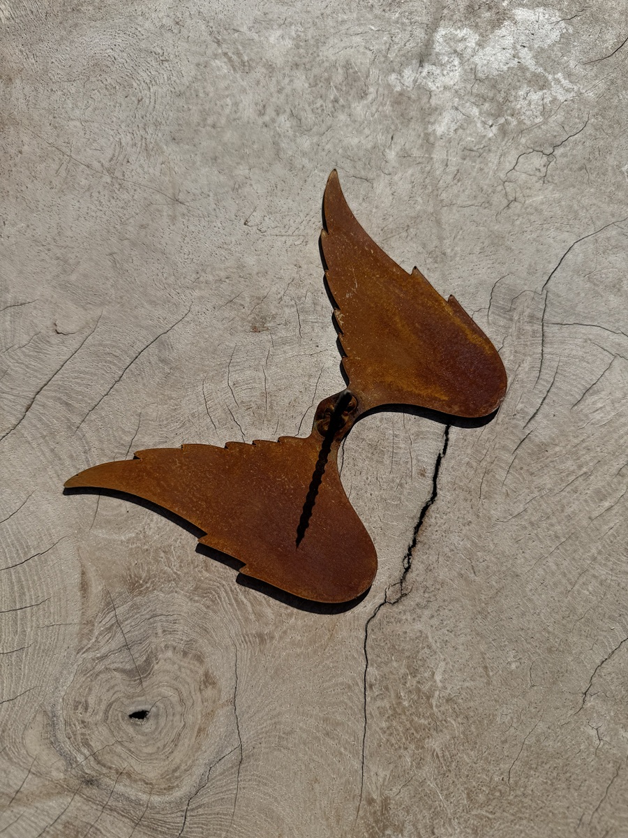 Edelrost Flügel Liliane klein mit Schraube  – Breite 15 cm