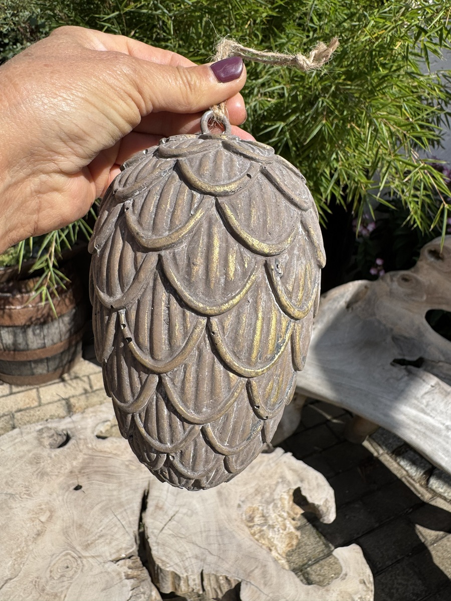 Keramik Zapfen Antikfarben zum Hängen - Höhe ca. 17 cm