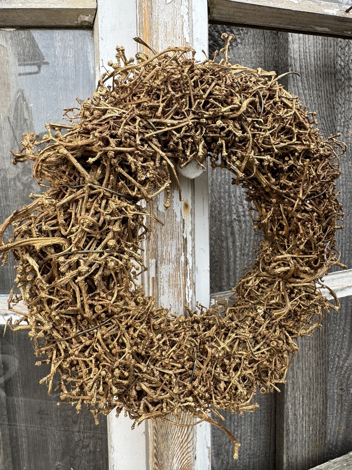 Natur Kranz Rebenstiele goldfarben - Durchmesser 20 cm